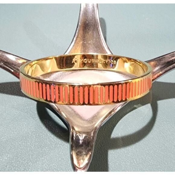 Kate Spade At Your Service Orange Enamel Bangle Bracelet - Picture 6 of 9